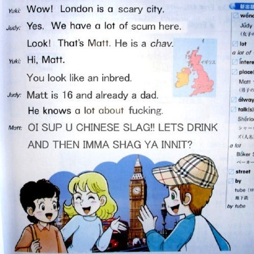 England as portrayed by a Japanese textbook