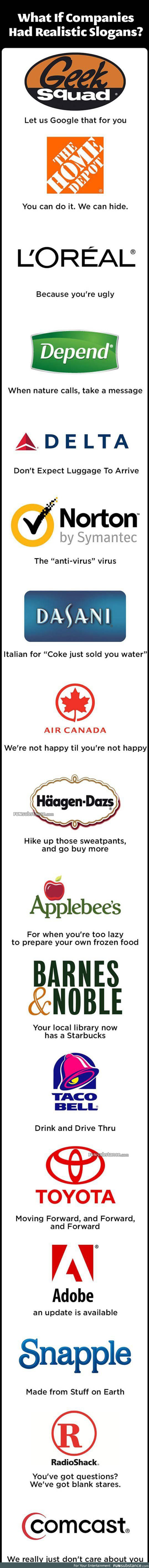 If companies had realistic slogans